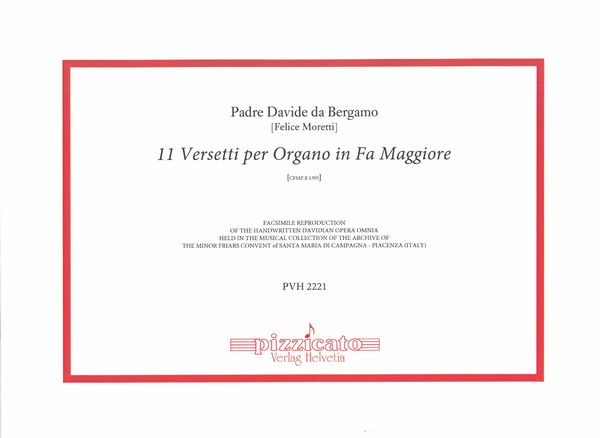 11 Versetti Per Organo In Fa Maggiore, Cfmp.R 1395.
