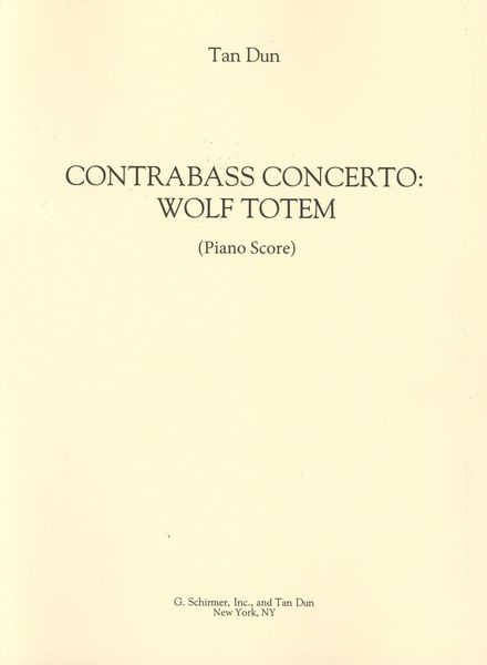Contrabass Concerto - Wolf Totem : reduction For Contrabass and Piano.