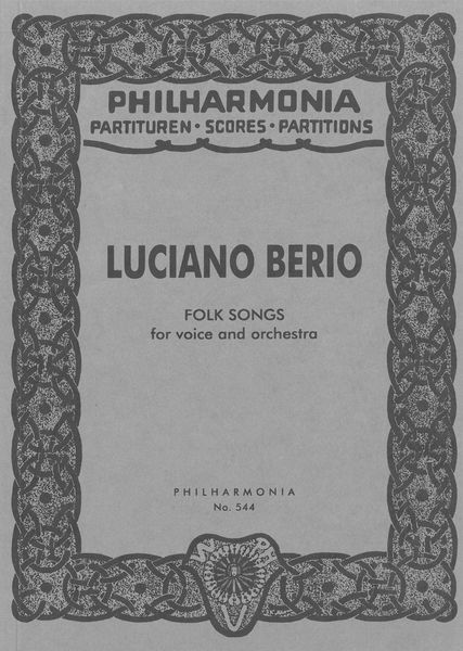 Folk Songs : For Voice and Orchestra (1973).