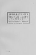Tout Un Monde Lointain : For Violoncello and Orchestra.