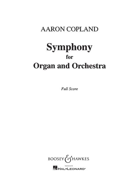 Symphony : For Organ and Orchestra.