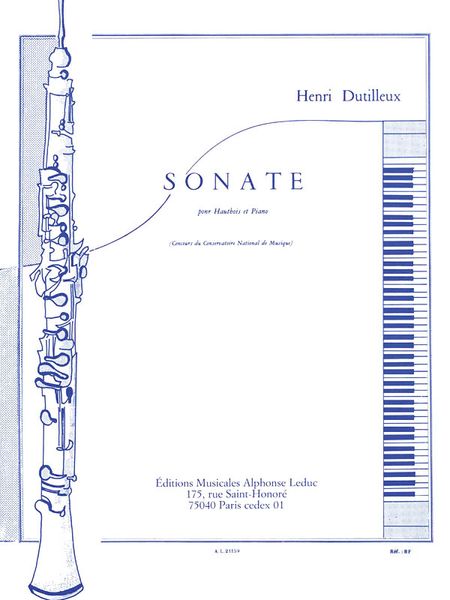 Sonate : Pour Hautbois Et Piano.