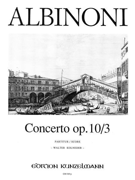Concerto A Cinque, Op. 10/3 In C Major : For Violin and String Orchestra / ed. Kolneder.