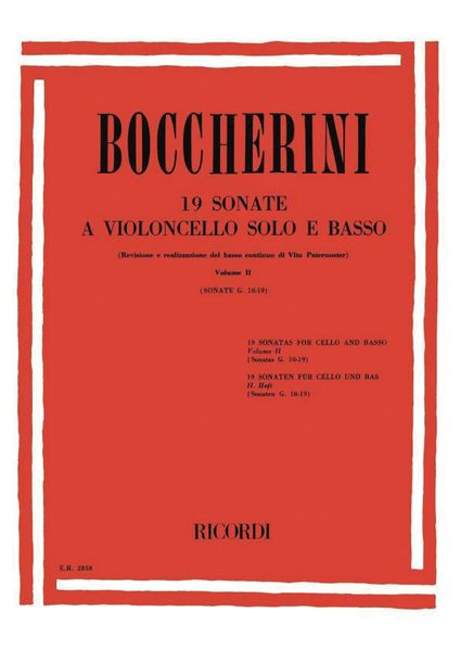 Nineteen Sonatas, Vol. 2 (Nos. 10-19) : For Cello & Piano.