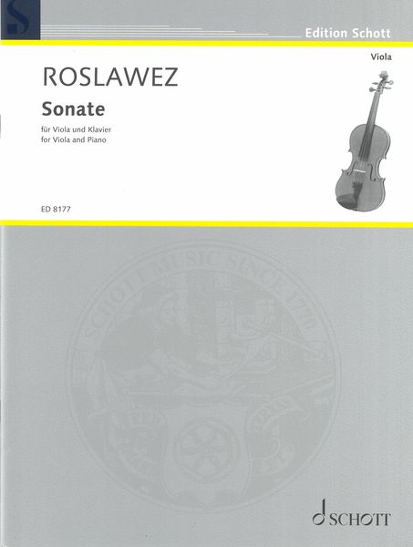 Sonata No. 1 : For Viola and Piano (1926) - First Edition.