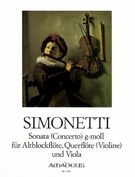 Sonata (Concerto) G Moll : Für Altblock-Flöte, Querflöte (Violine) und Viola.
