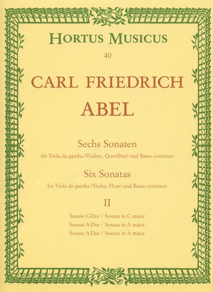 6 Sonatas, Vol. 2 : For Viola Da Gamba (Violin, Flute) and Basso Continuo.
