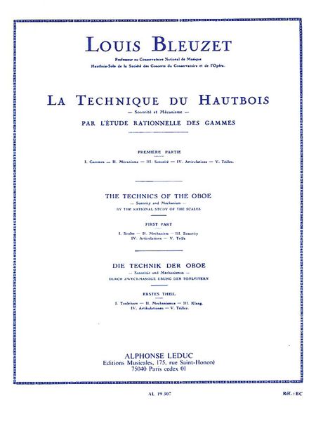 Technique Du Hautbois, Vol. 1.