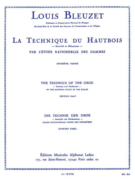 Technique Du Hautbois, Vol. 2.