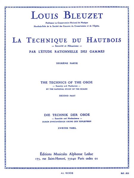 Technique Du Hautbois, Vol. 2.