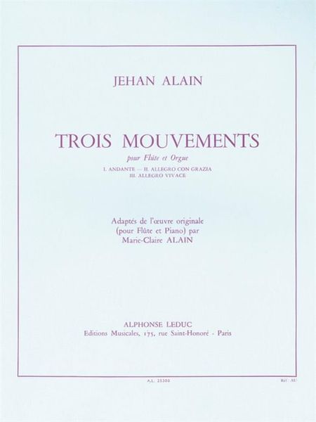 Three Movements For Flute and Organ.