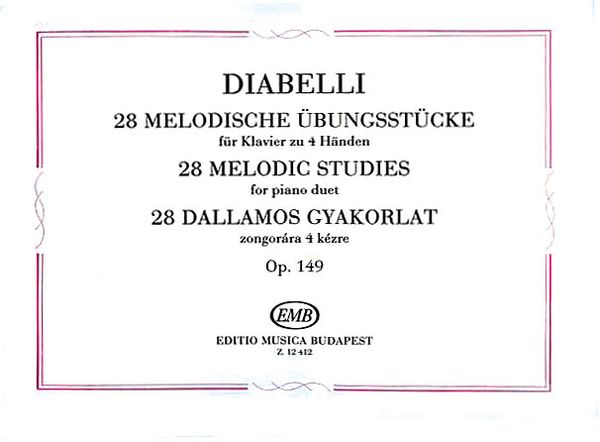 Twenty Eight Melodious Exercises, Op.149 : For 1pf/4hd.