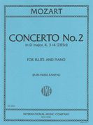 Concerto No. 2 In D Major, K. 314 : For Flute and Piano / edited by Rampal.