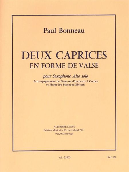 Deux Caprices En Forme De Valse : For Saxophone and Piano.