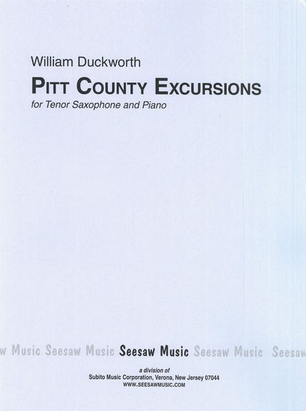 Pitt County Excursions : For Tenor Sax and Piano.