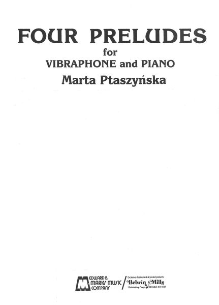 Four Preludes : For Vibraphone and Piano.
