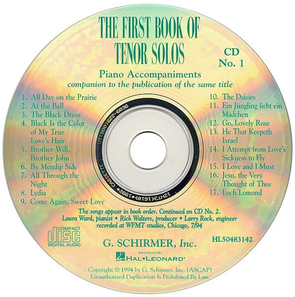 First Book Of Tenor Solos, Part 1 : CDs Only / Ed. by Joan Frey Boytim.