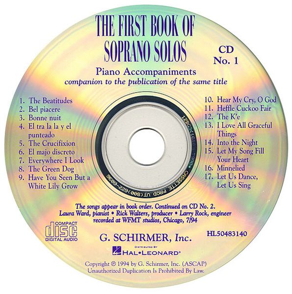 First Book Of Soprano Solos : CDs Only / Ed. by Joan Frey Boytim.
