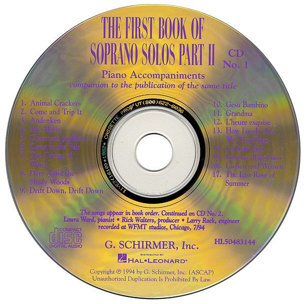 First Book Of Soprano Solos, Part 2 : CDs Only / Ed. by Joan Frey Boytim.
