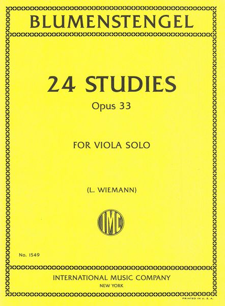 Twenty Four Studies, Op. 33 : For Viola Solo.