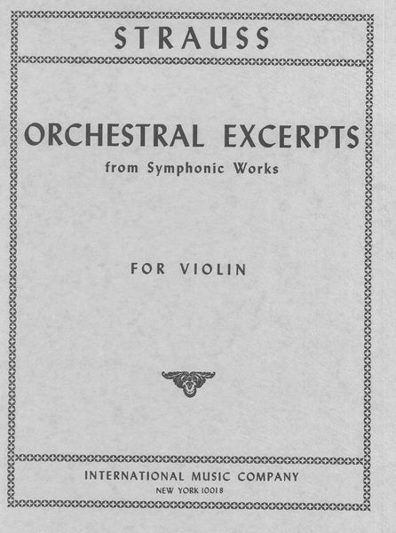 Orchestral Excerpts For Violin : From 10 Symphonic Poems.