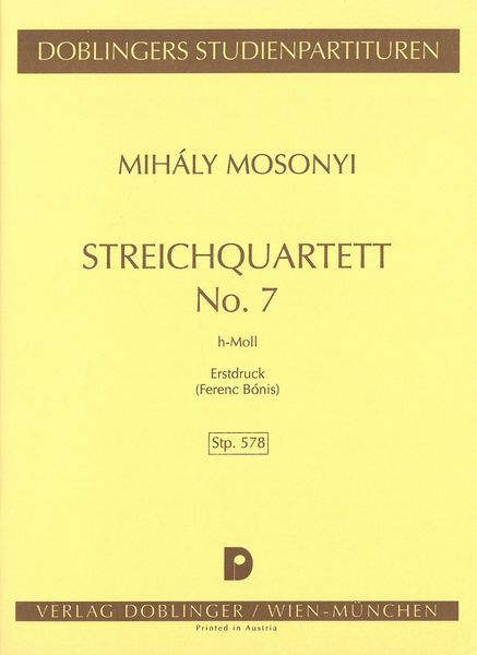 Streichquartett No. 7 In B Minor / First Edition by Ferenc Bonis.