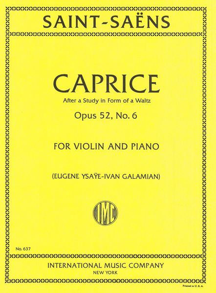 Caprice, Op. 52 : For Violin and Piano.