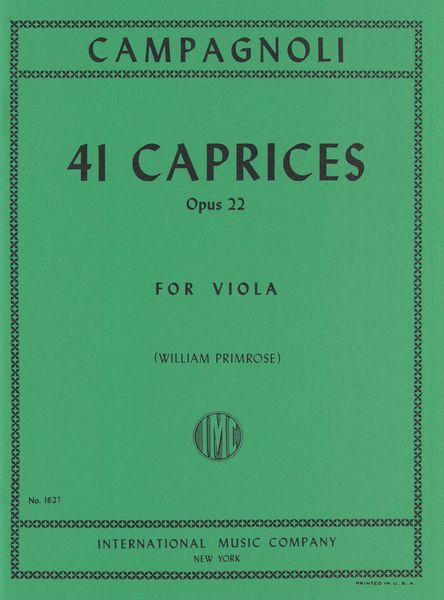 41 Caprices, Op. 22 : For Viola.