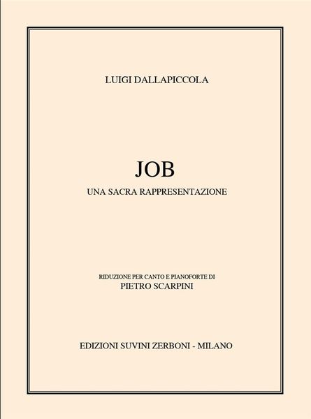 Job : Una Sacra Rappresentazione - reduction For Voice and Piano.