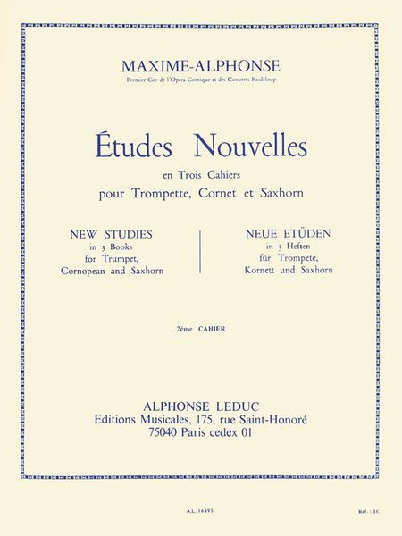 Etudes Nouvelles, Vol. 2 : For Trumpet, Cornet Or Saxhorn.