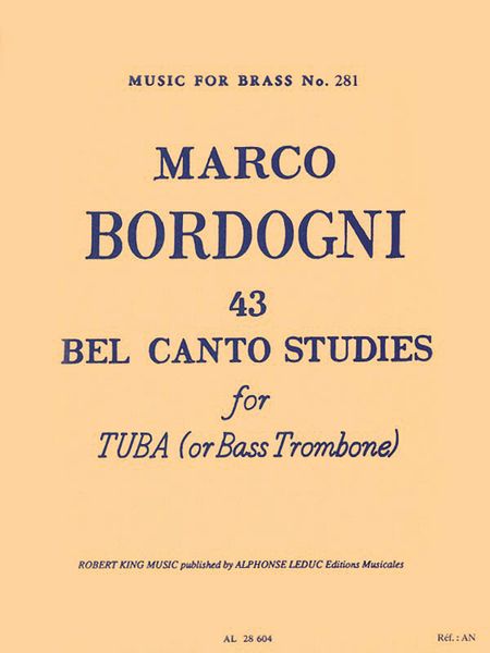 43 Bel Canto Studies : For Tuba (Or Bass Trombone).
