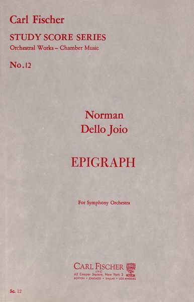 Epigraph : For Orchestra.