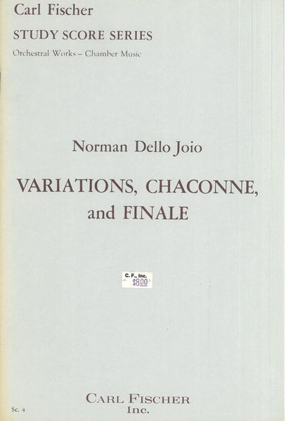 Variations, Chaconne and Finale : For Orchestra.