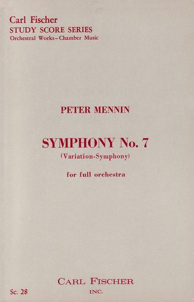 Symphony No. 7 (Variation-Symphony) : For Full Orchestra.