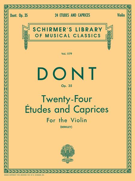 Twenty Four Etudes And Caprices, Op. 35 : For Violin (Unaccompanied) (Berkley).