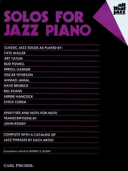 Solos For Jazz Piano / edited by Ronny S. Schiff.