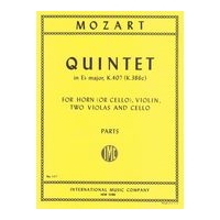 Quintet In E Flat Major, K. 407: For Horn (Or Violoncello), Violin, 2 Violas and Violoncello.