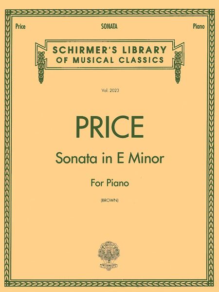 Sonata In E Minor : For Piano / edited by Rae Linda Brown.