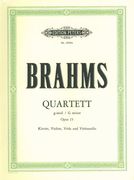 Quartet No. 1 In G Minor, Op. 25 (Klavier-Quartett) : For Piano and Strings.