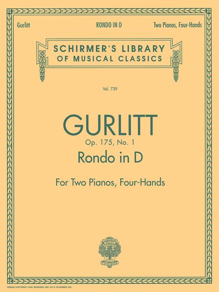 Rondo In D, Op. 175, No. 1 : For Two Pianos.