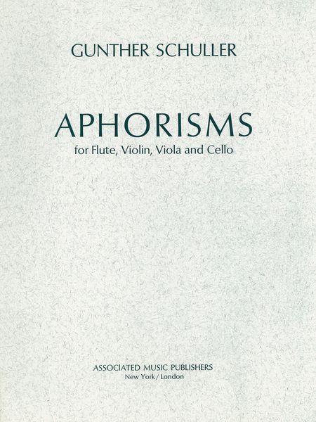 Aphorisms : Flute and String Trio.