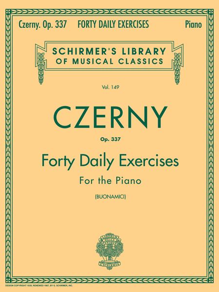 40 Daily Exercises, Op. 377 : For Piano (Bounamici).