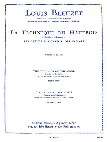 Technique Du Hautbois, Vol. 3.