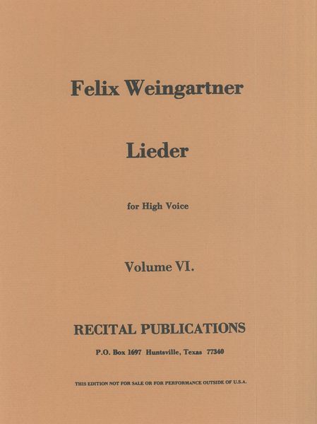 Lieder, Vol. 6 : Op. 28, Nos. 7- 12.