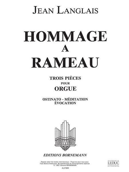 Homage To Jean-Phillipe Rameau : 6 Pieces For Organ.