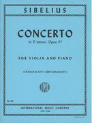Concerto In D Minor, Op. 47 : For Violin and Orchestra - reduction For Violin and Piano.