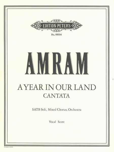 A Year In Our Land : For Chorus and Orchestra.