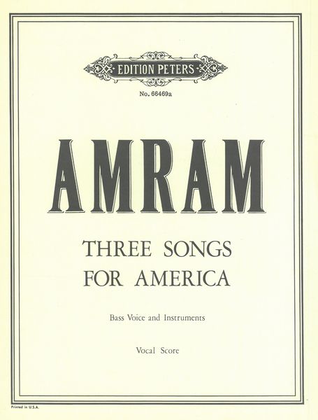 Three Songs For America : For Bass and Piano.