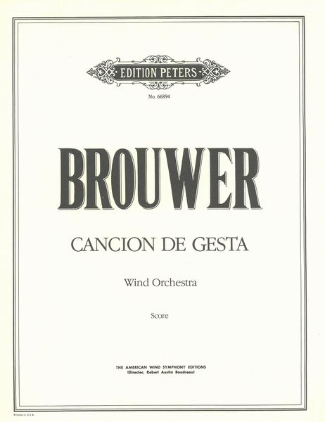Cancion De Gesta : For Orchestra.