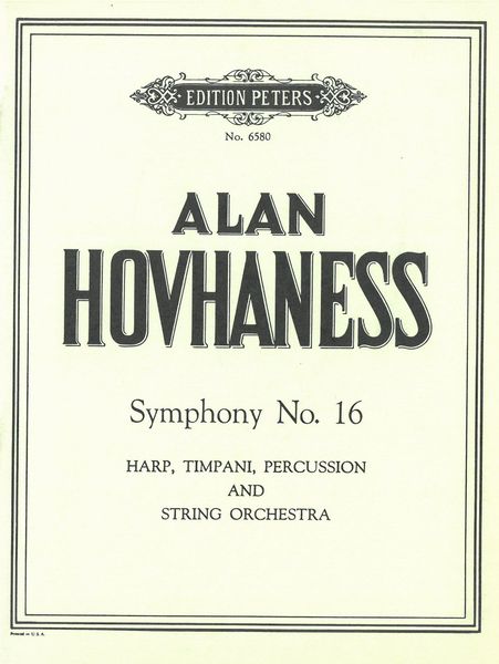 Symphony No. 16 : For Harp, Timpani, Percussion and String Orchestra.